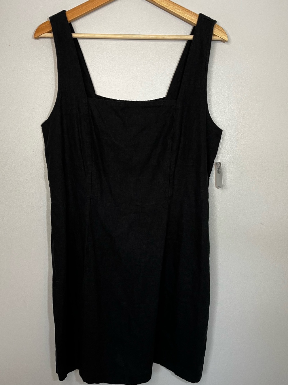 NWT Old Navy LBD Black Linen Blend Square-Neck Sleeveless Dress Women’s Large
